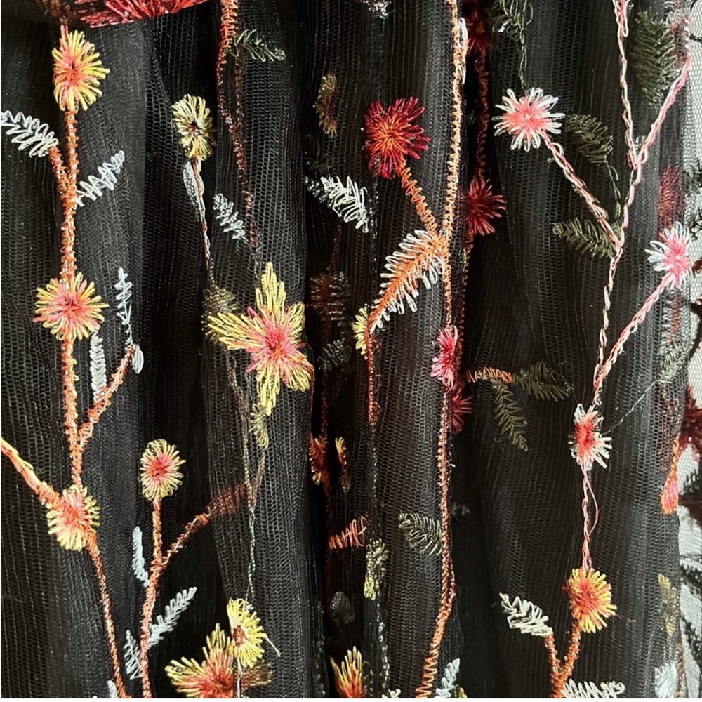 Baltic Born Black Maxi Dress with Multicolor Floral Embroidery - Picture 2 of 7
